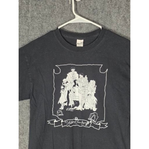 Gildan The Addams Family Graphic Print Black T Shirt Mens Size Medium Kidcore - Picture 7 of 10